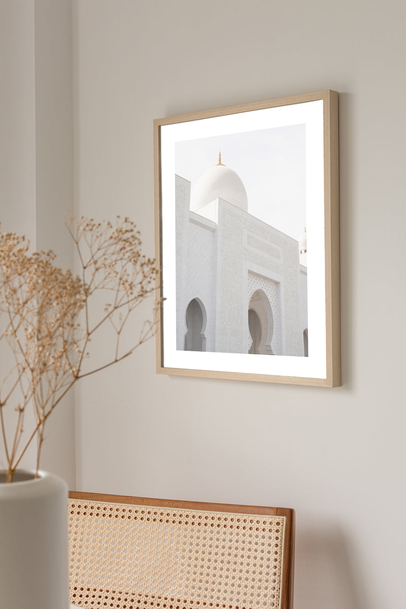 White Mosque Left View  - Poster