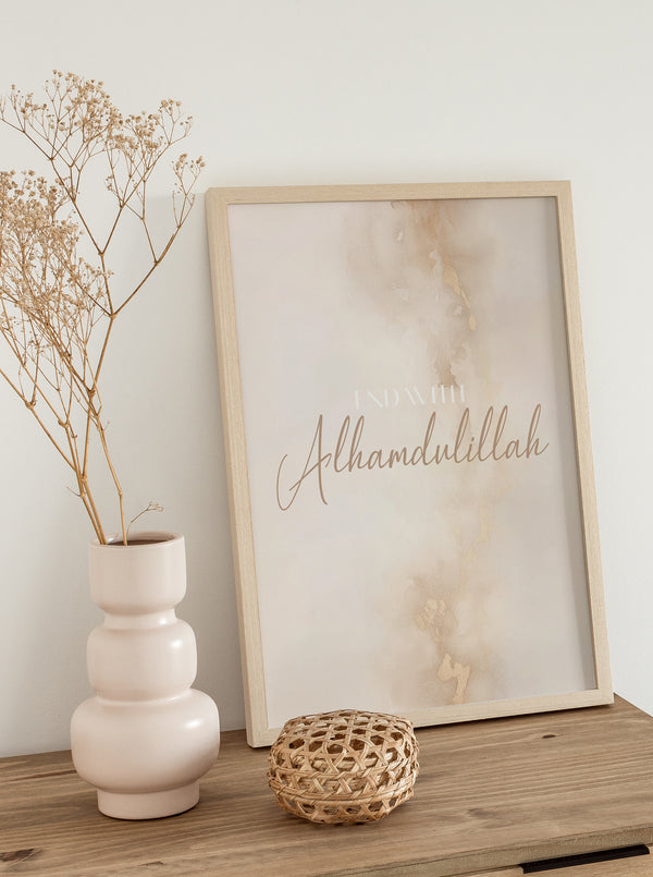 End with Al-Hamdulillah Abstract Background