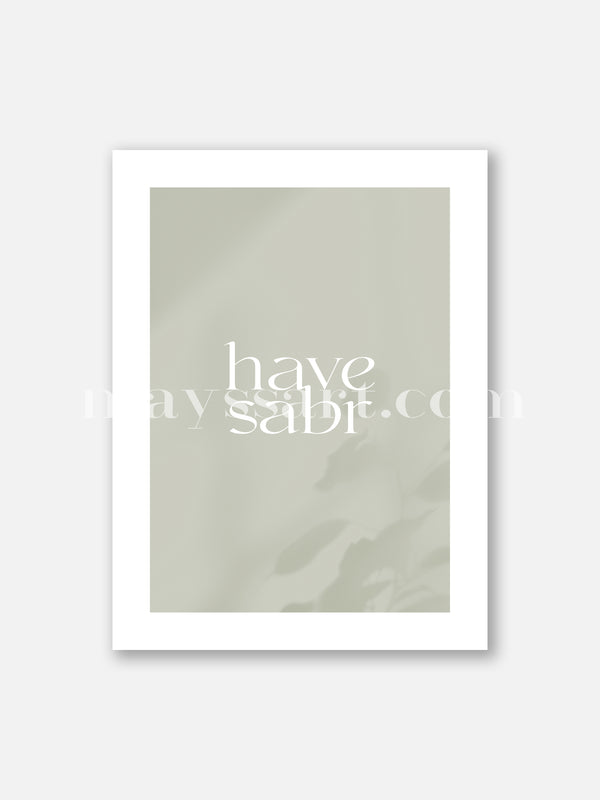 Poster Have Sabr Vert Eucalyptus