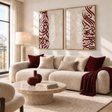 Ensemble de 2 Calligraphies Texture Bordeaux - Composition