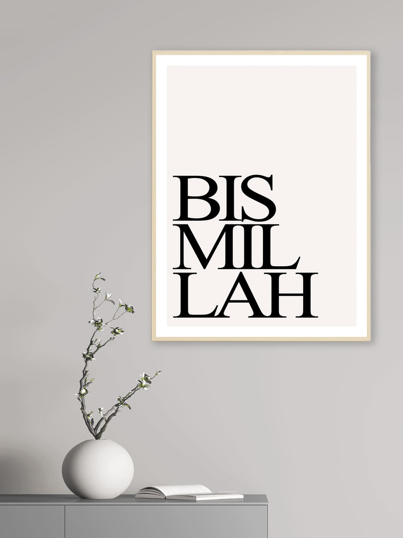 Bismillah Typography Pink- Poster