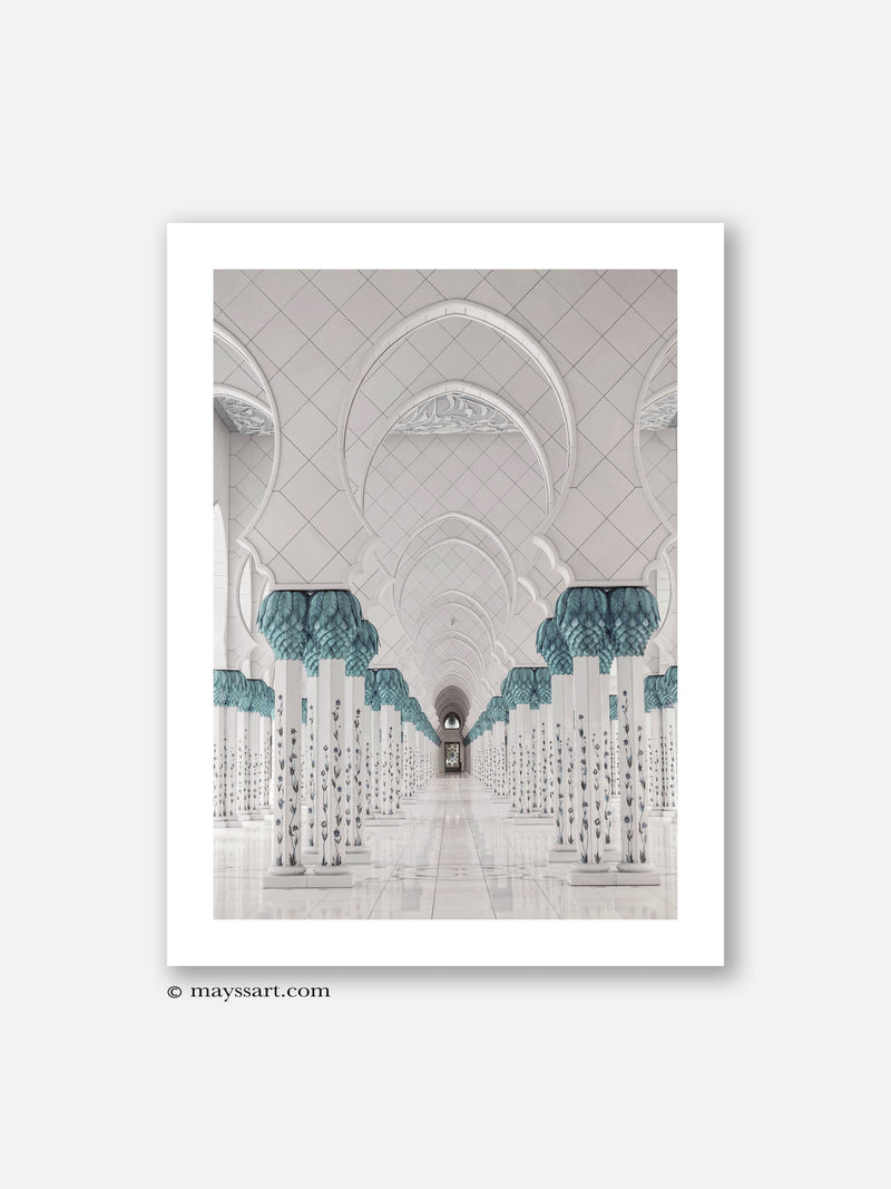 Mosque Zayed Blue - Poster