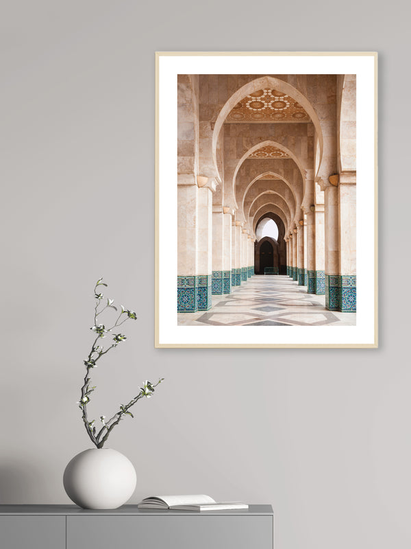 Medina Blue Pillar Corridor - Poster