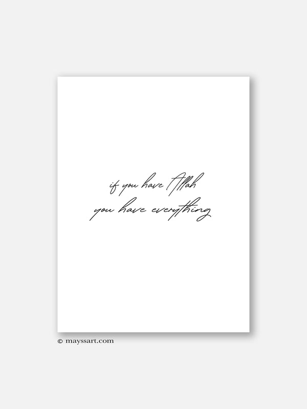 If you have Allah Typography - Poster