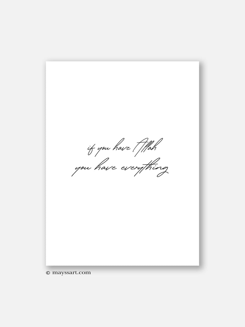 If you have Allah Typography - Poster