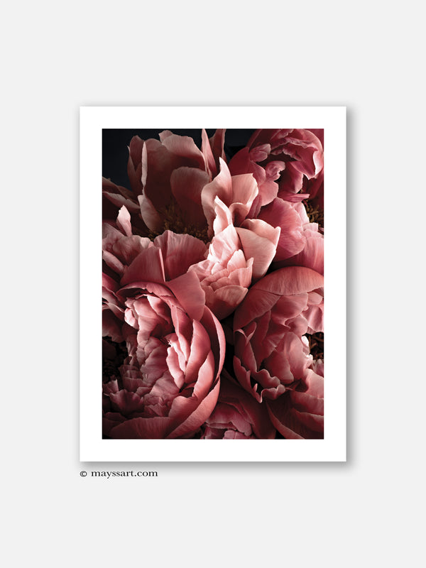 Red Peonies Bouquet- Poster