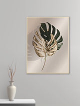 Gold Monstera Leaf - Poster