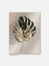 Gold Monstera Leaf - Poster