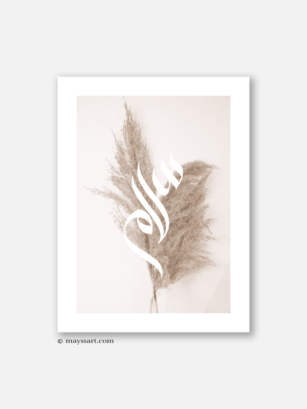 Pampas Calligraphy Peace - Poster