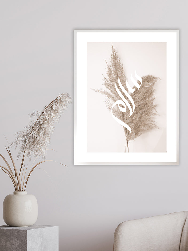 Pampas Calligraphy Peace - Poster