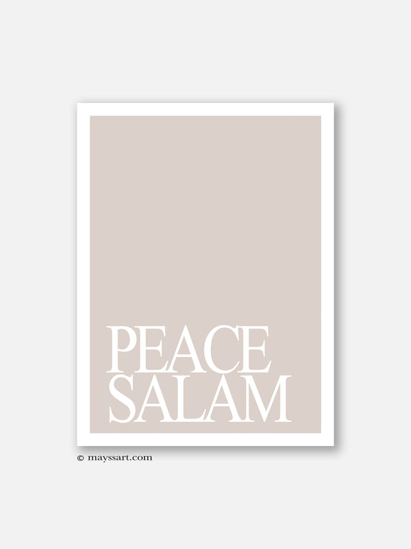 Peace Salam Beige - Poster