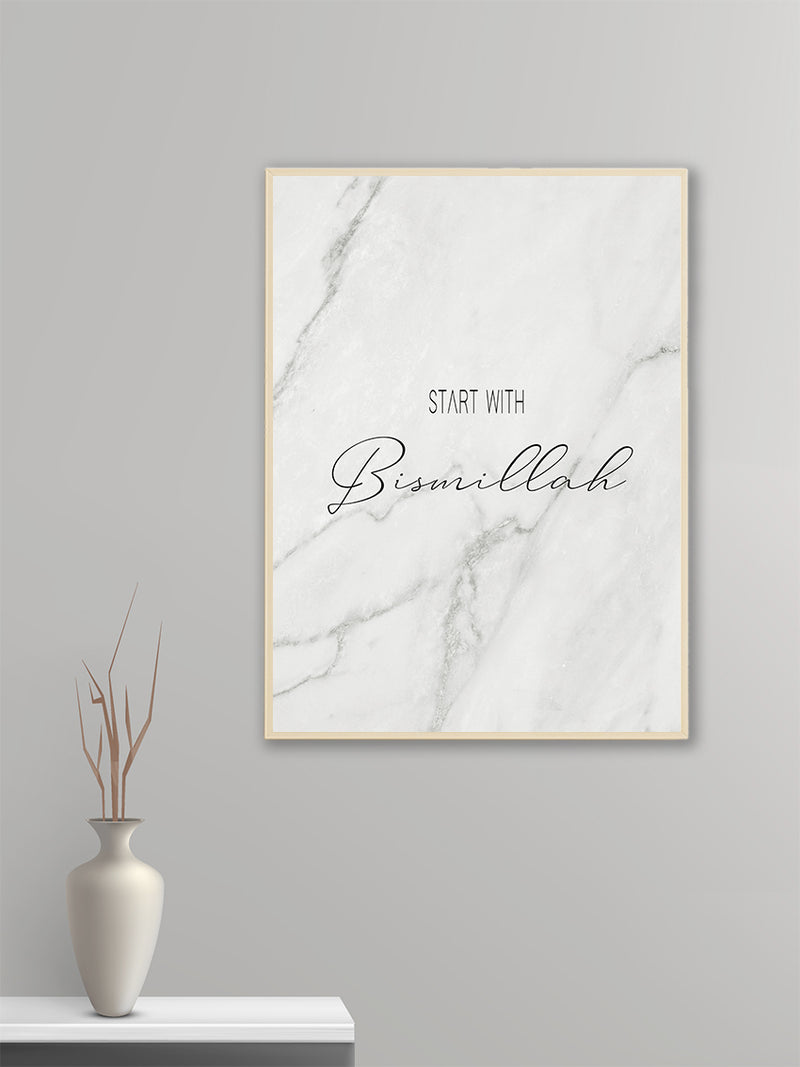 Start with Bismillah Marble - Poster